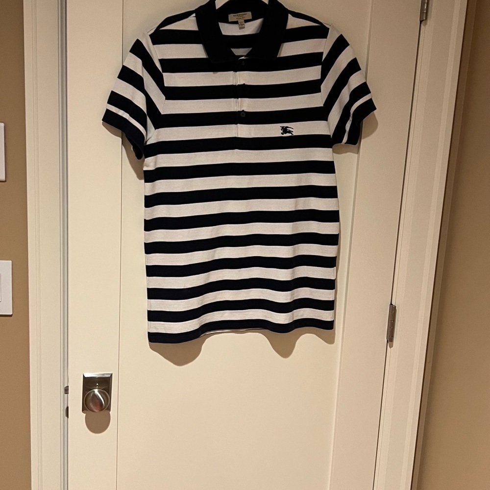 Burberry men’s small striped polo shirt